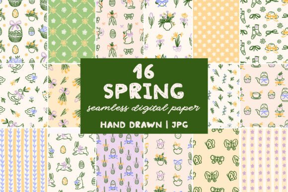 16 Coquette Spring Easter Digital Paper: A Whimsical Addition to Your Creative Toolkit