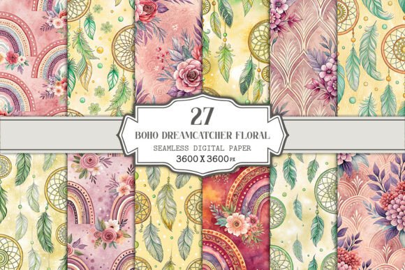 Boho Dreamcatcher Floral Seamless: A Versatile Tool for Creative Workflows