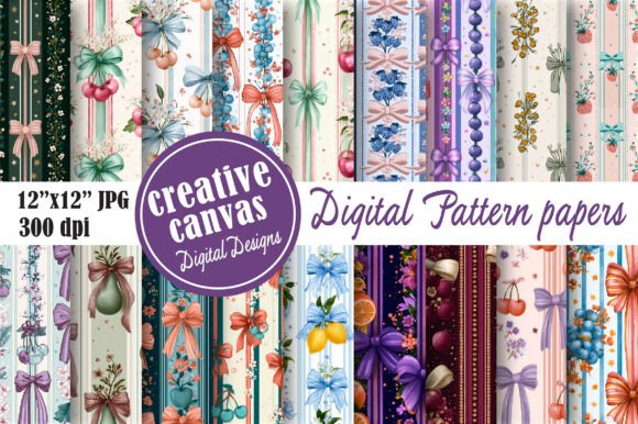 Coquette Fruit Ribbon Seamless Pattern: A Feminine and Versatile Design Option