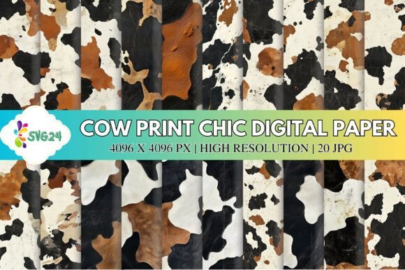 Cow Print Chic Digital Paper