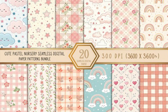 Cute Pastel Nursery Seamless Digital: A Versatile Resource for Creative Projects