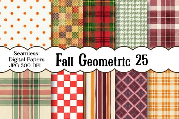 Fall Geometric Pattern Digital Paper