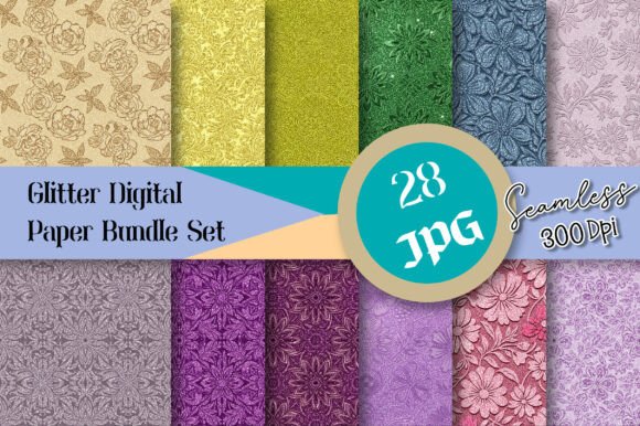 Glitter Floral Digital Bundle
