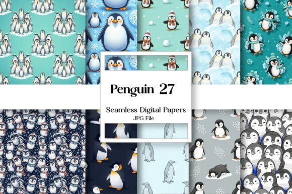 Penguin Pattern Digital Paper