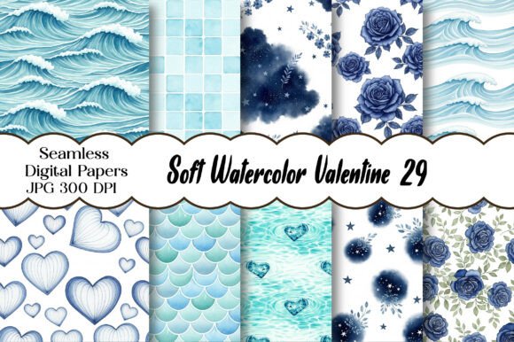 Soft Watercolor Valentine Digital Paper