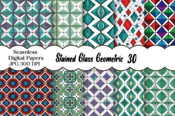Stained Glass Geometric Digital Paper: A Fusion of Art and Geometry