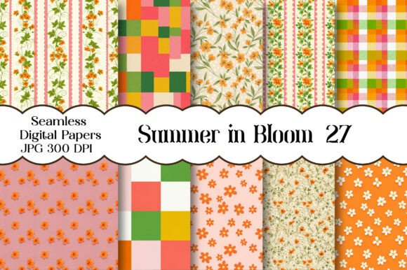 Summer in Bloom Seamless Patterns