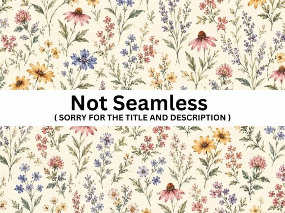 Vintage Wildflower Meadow Seamless Pattern