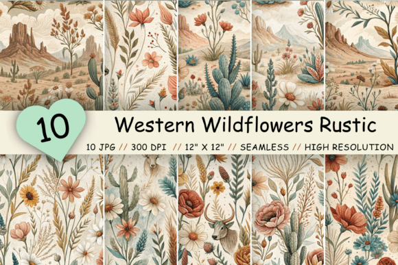 Western Wildflowers Rustic Digital Paper: A Versatile Creative Resource